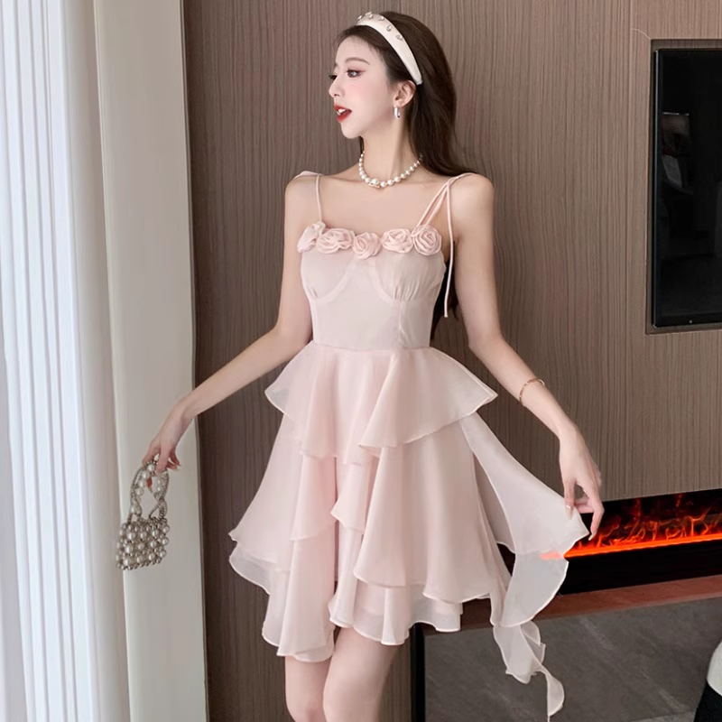 Sweet dress summer dress floral suspender cardigan 2colors LL-173