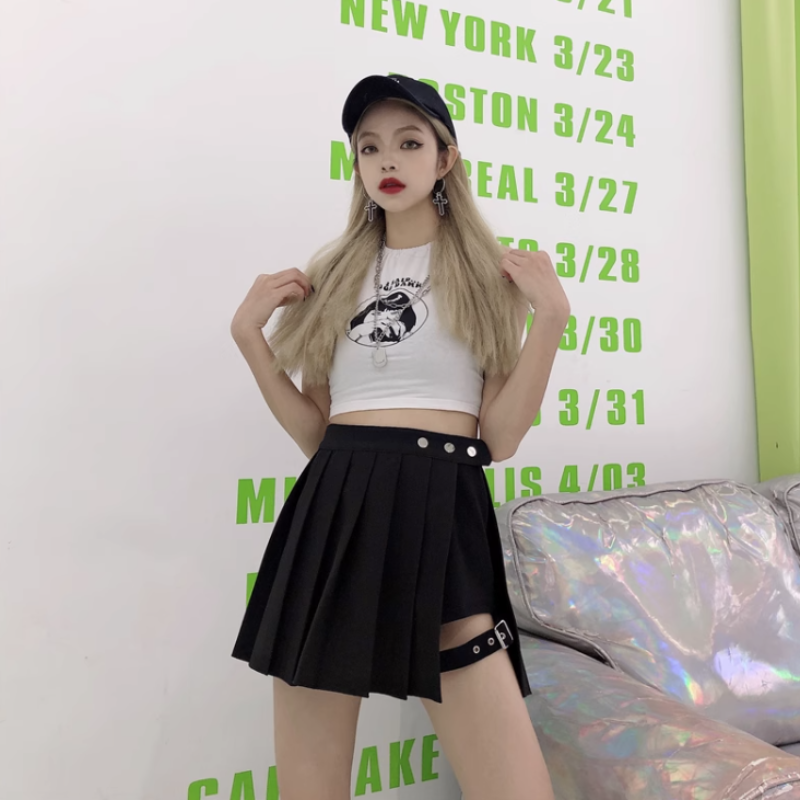Mini skirt hottie High waist sexy cool girl punk style LL-371