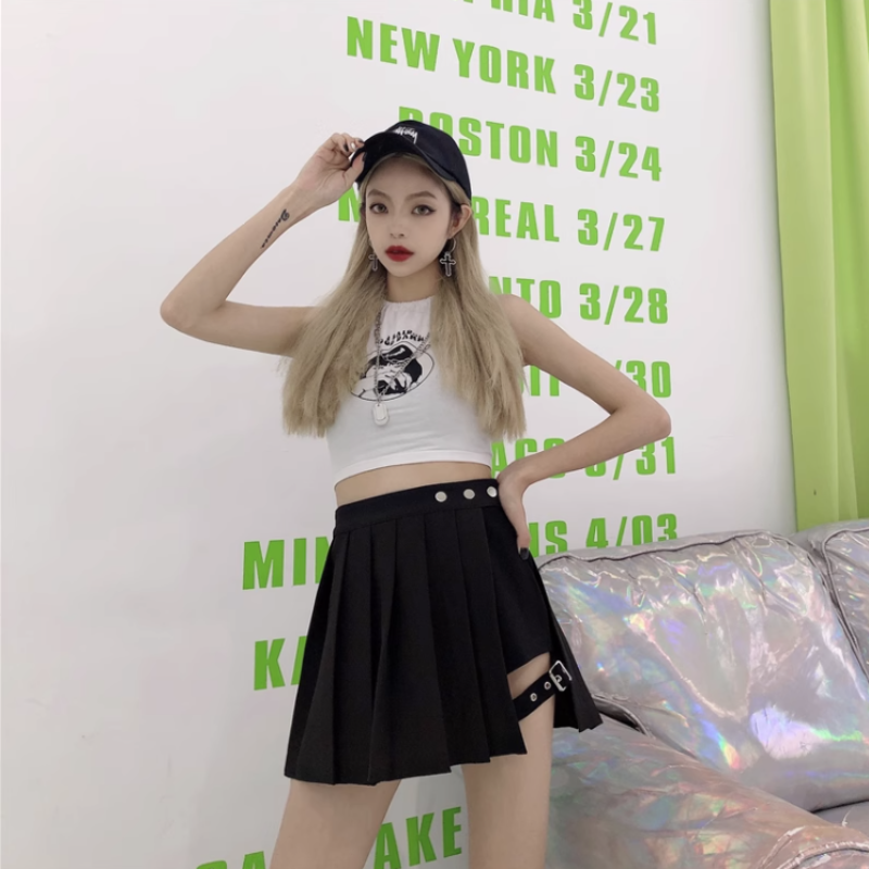 Mini skirt hottie High waist sexy cool girl punk style LL-371