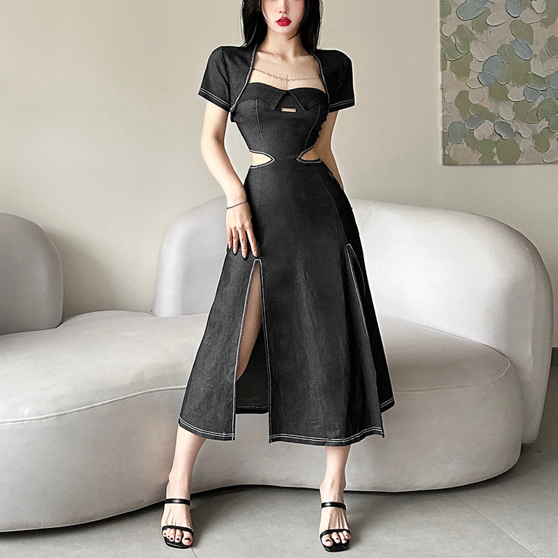 2023 Summer New Women's Short Sleeve Cardigan Fashion Dress LL-247