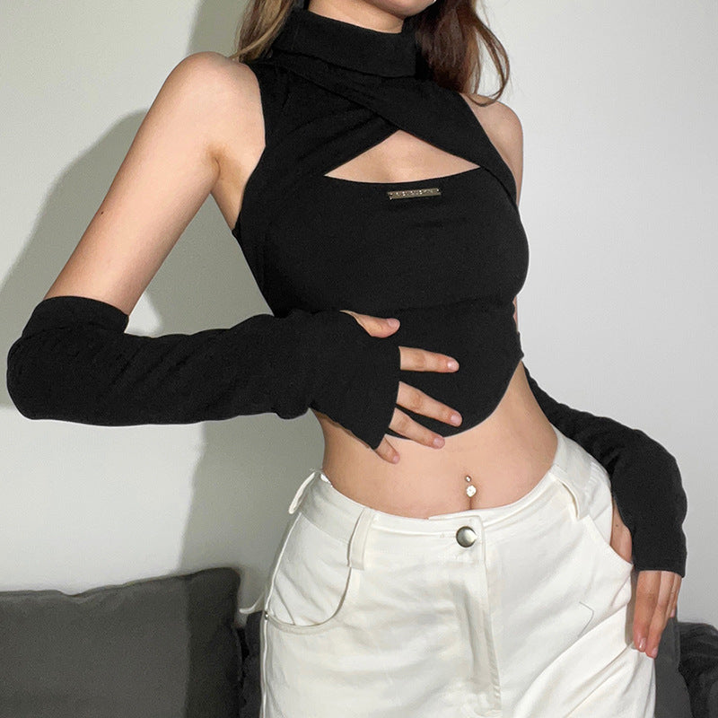Black t-shirt New Women's Sexy Tank Top hottie girl style LL-250