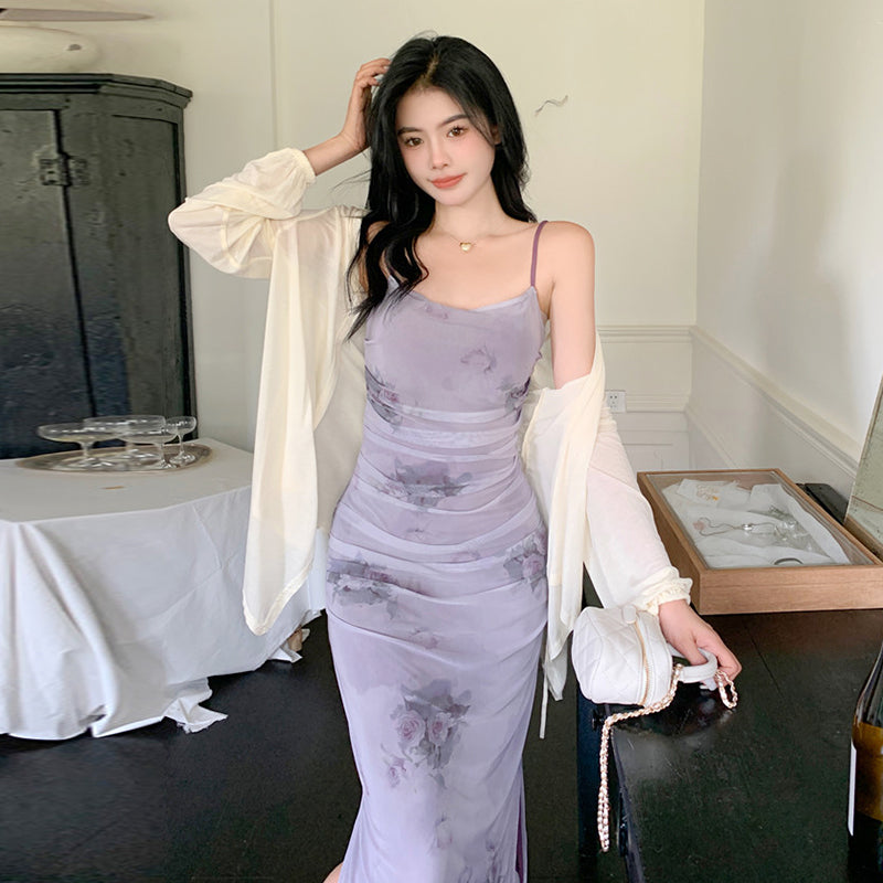 Summer dress party dress long dress two-piece LL-379