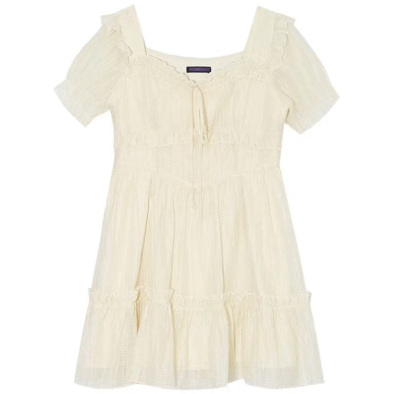 New summer dress stitching Irregular design sweet ruffles LL-060