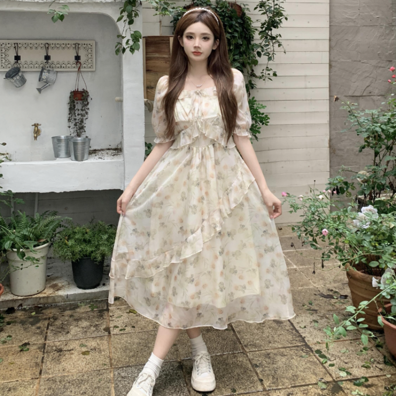 Summer dress long dress flower dress sweet oversize 2 colors LL-BYY-139
