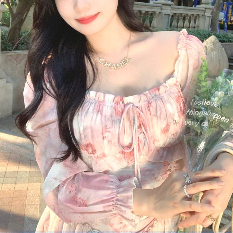 Spring and summer floral skirt with sweet temperament LL-118