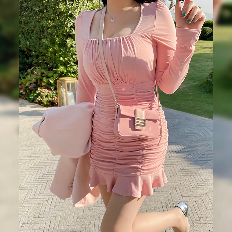 Sexy Mini dress wrap dress look think 2colors LL-020