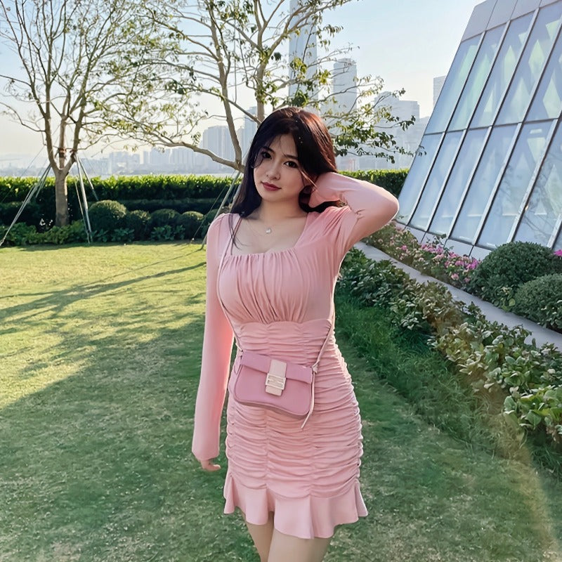 Sexy Mini dress wrap dress look think 2colors LL-020