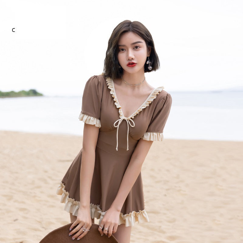One-piece swimsuit ins hot spring swimming suit. LL-059