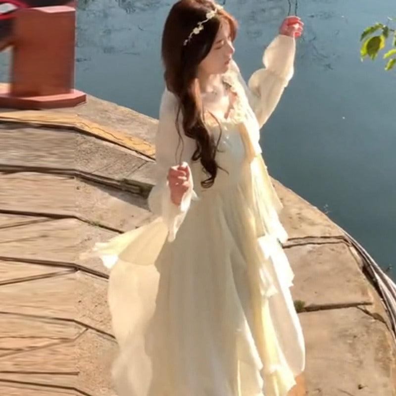 Spring and Autumn French Princess Style Slim Gentle Style Dress LL-096