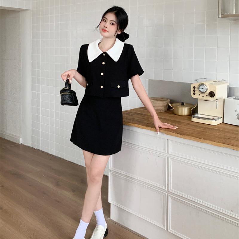 Skirt suit women French half-length skirt summer dress two-piece suit LL-525