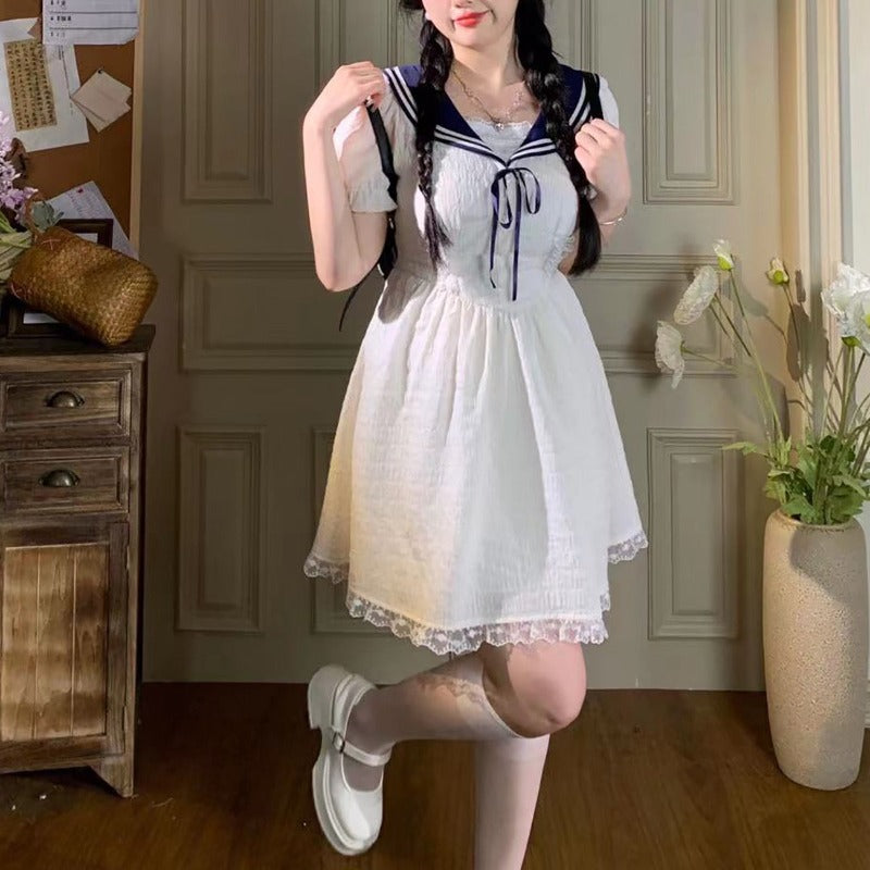 School style summer dress mini dress Graduation Ceremony sweet LL-193