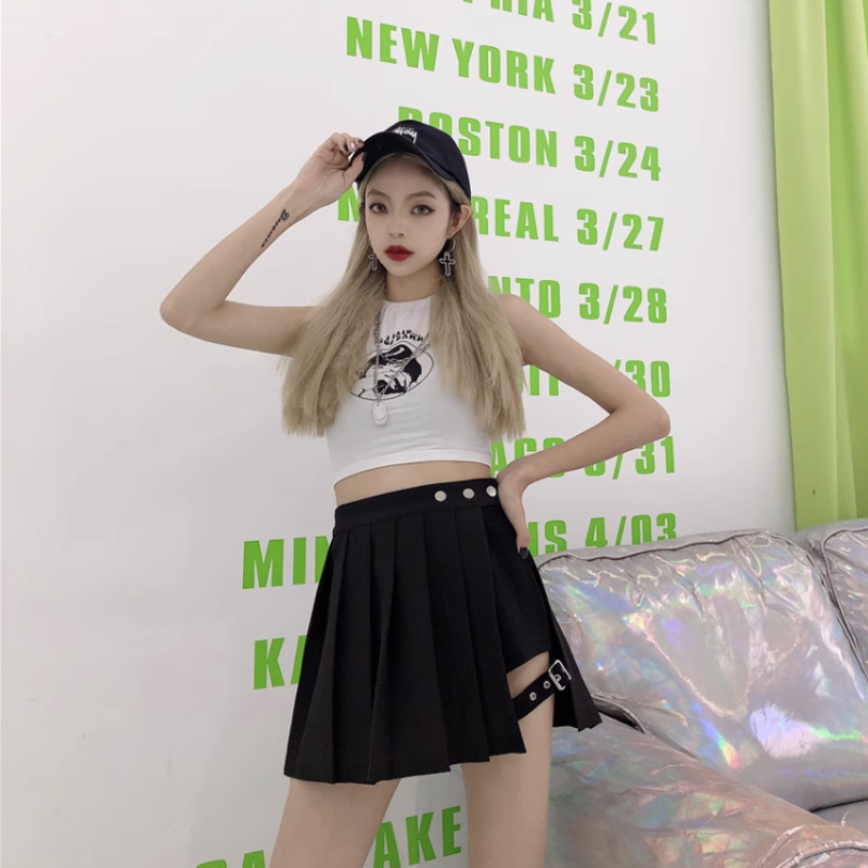 Mini skirt hottie High waist sexy cool girl  punk style LL-371