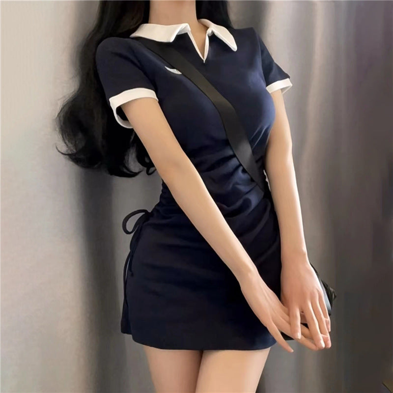 2023 Summer New Women's Fashion Polo Short Sleeve Dress LL-246