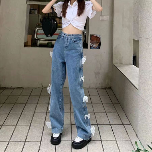 Butterfly jeans cute slimming chubby girl jeans LL-706