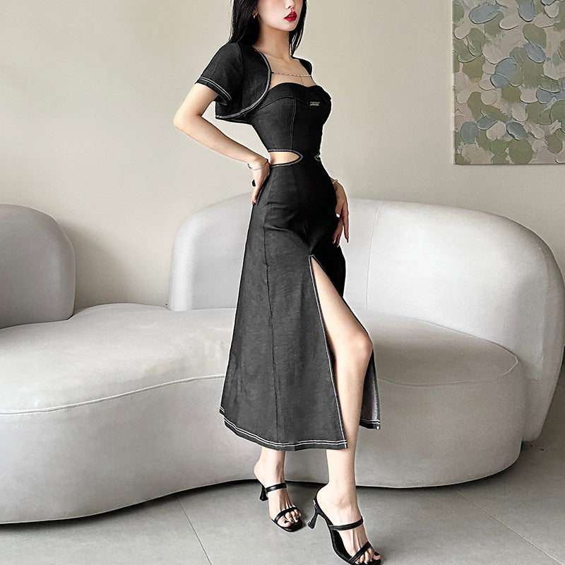 2023 Summer New Women's Short Sleeve Cardigan Fashion Dress LL-247