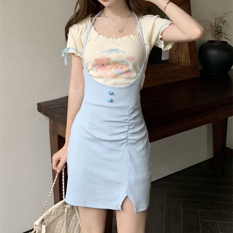 Large size slip dress women's suit summer long dress LL-385