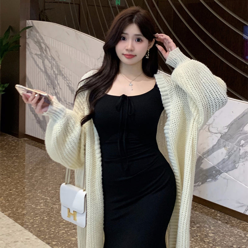 Curry Wrapped Hip Dress Women's Autumn Sexy Slim Fit Show Slim Waist Fish Tail Dress LL-641