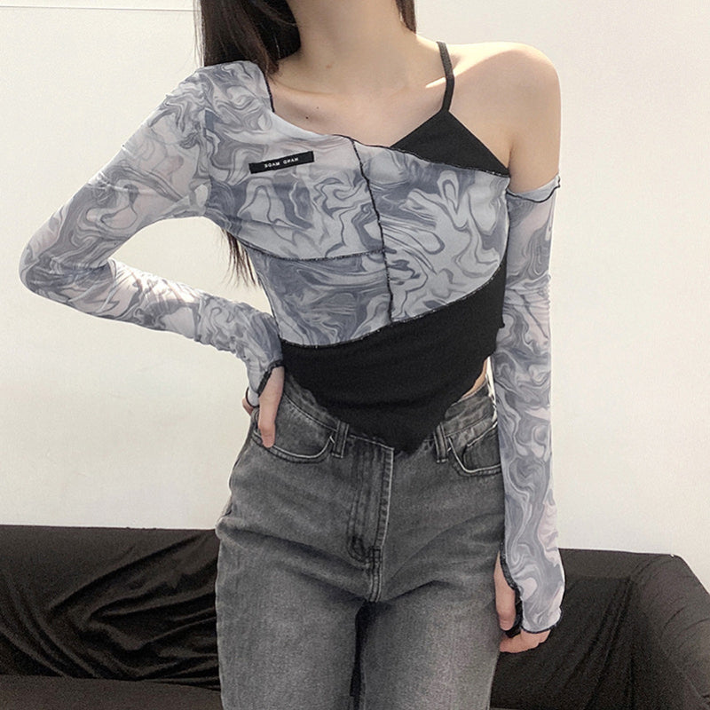 Fake two pieces new women's fashion sexy long sleeves LL-251