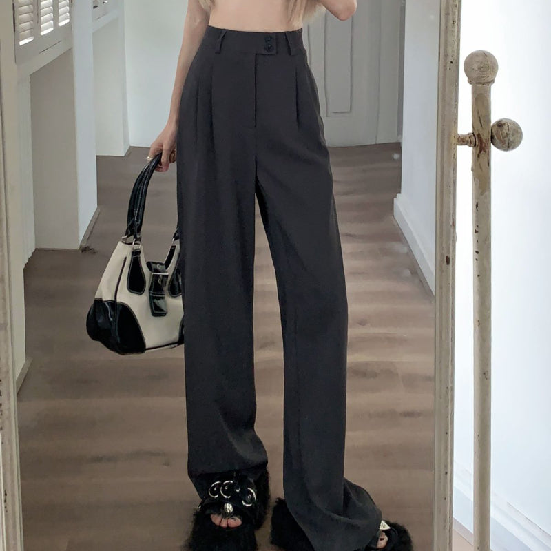 Suit wide leg pants for women's summer 2023 new slimming look LL-406