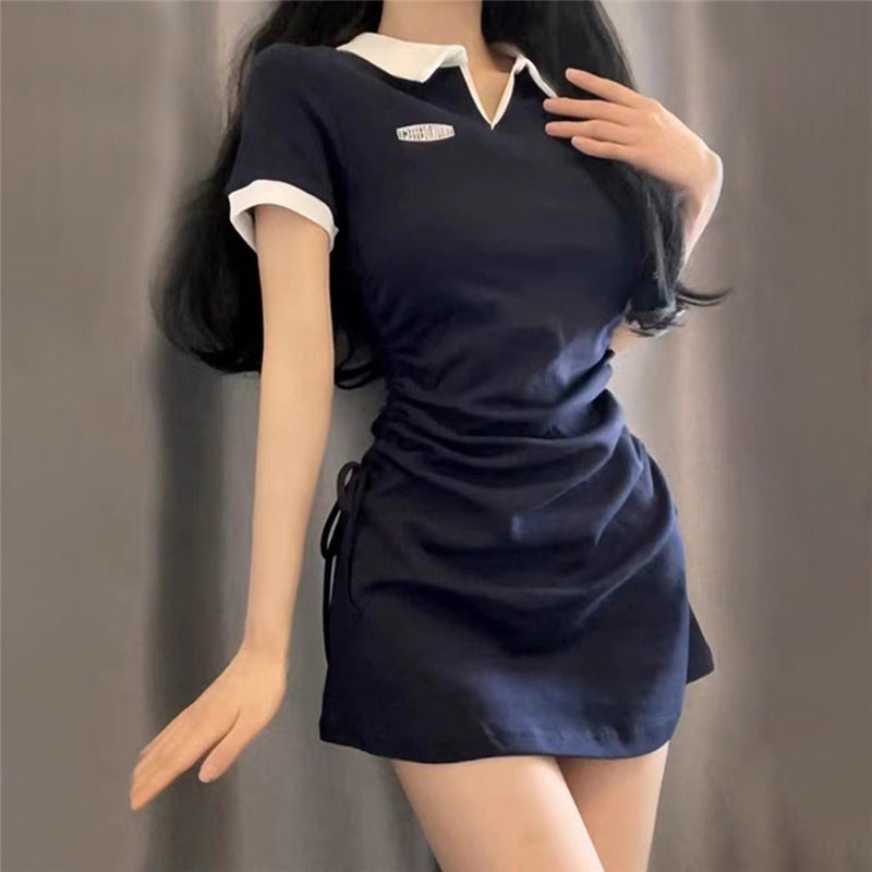 2023 Summer New Women's Fashion Polo Short Sleeve Dress LL-246