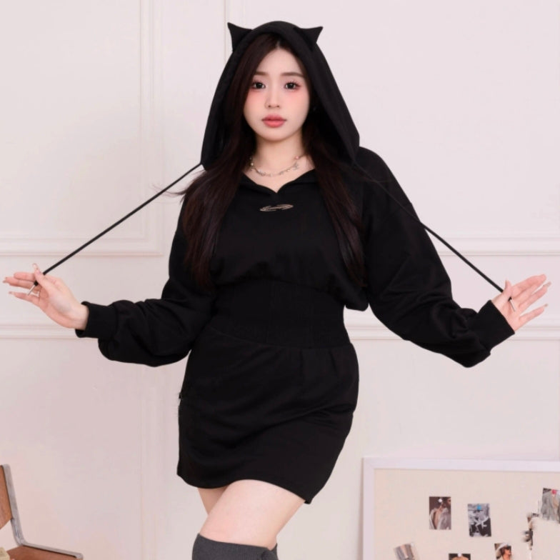 All black devil horns dress all white angel horns dress fall fashion LL-620