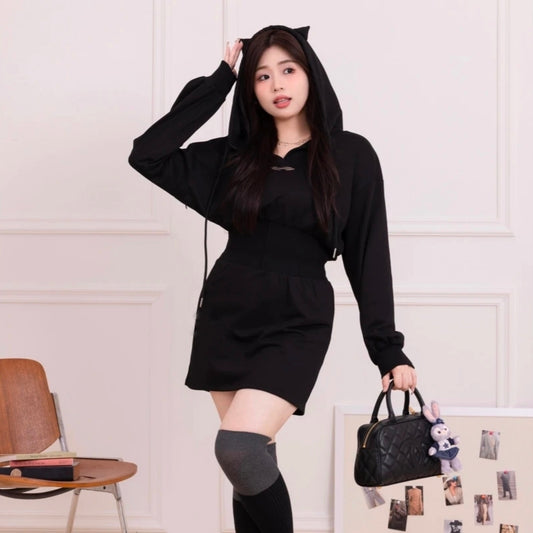 All black devil horns dress all white angel horns dress fall fashion LL-620