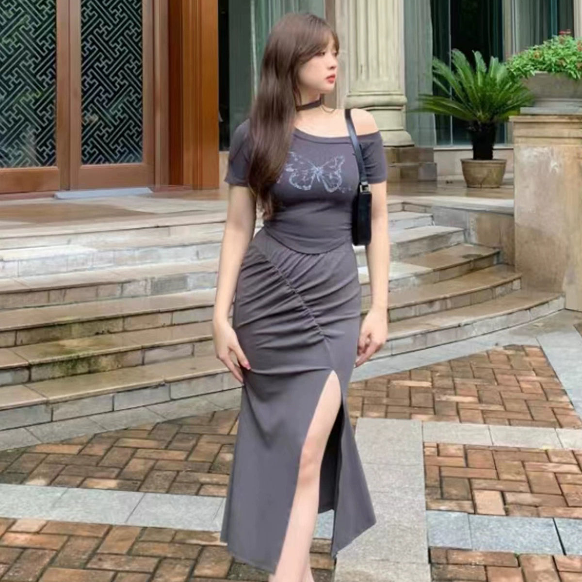 2023 New summer long dress summer dress sexy look thin 2colors LL-395