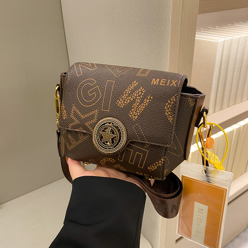 Bag women's new retro printing high-end shoulder bag fashion all-match trendy small fragrance style cross body small square bag LT-8018