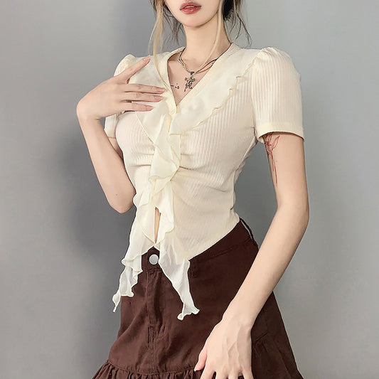 2023 hottie summer new women cardigan short sleeve T-shirt LL-319