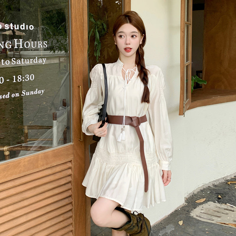 French long-sleeved dress 2023 new autumn skirt women LL-575