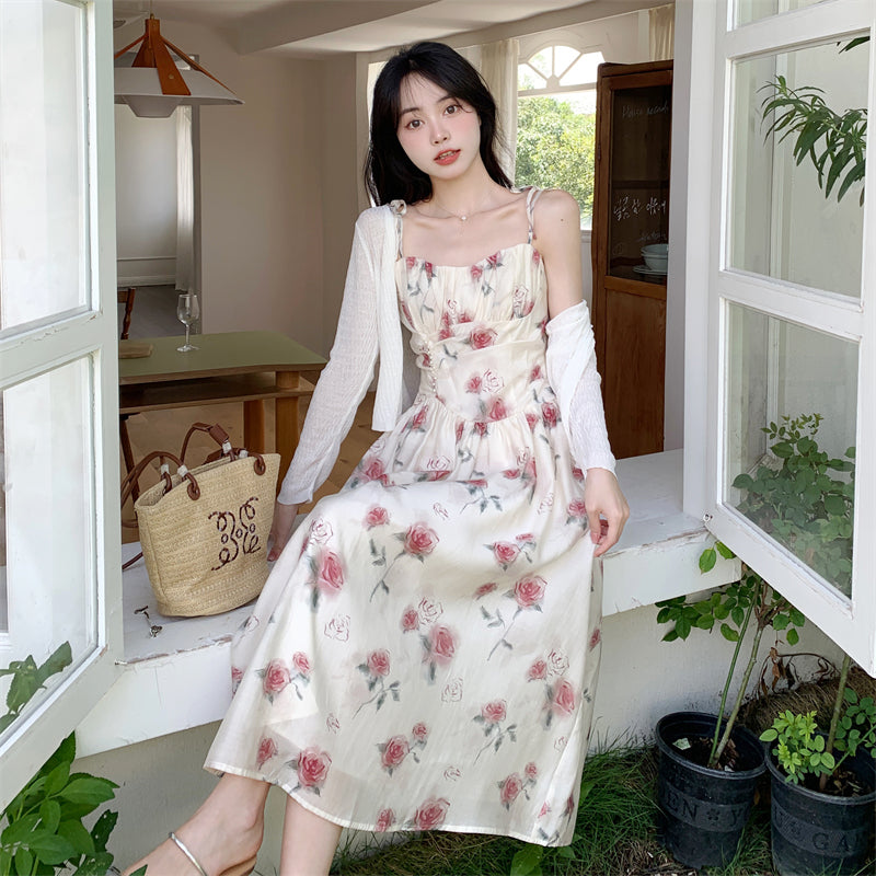 Large size floral dress summer new dress LL-378