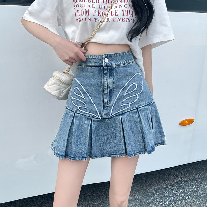 Denim short skirt women's summer ins new skirt LL-337