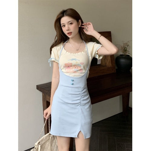 Large size slip dress women's suit summer long dress LL-385