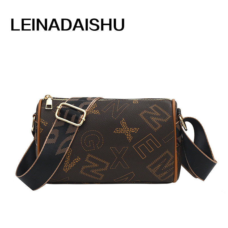 European and American popular retro printing high-end textured shoulder messenger bag fashion versatile light luxury large capacity pillow bag LT-8093