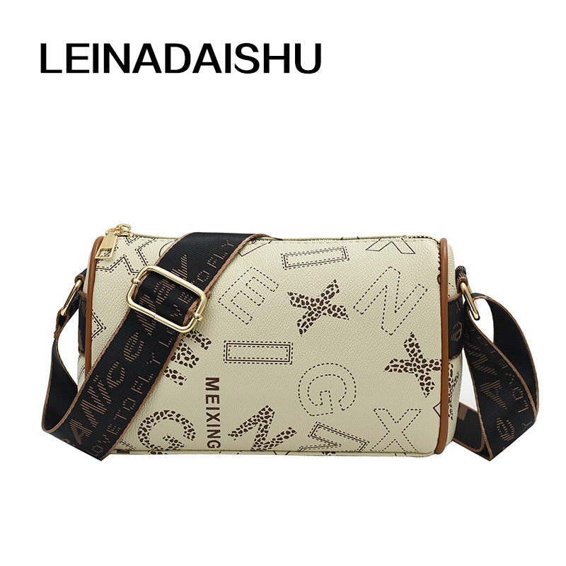 European and American popular retro printing high-end textured shoulder messenger bag fashion versatile light luxury large capacity pillow bag LT-8093