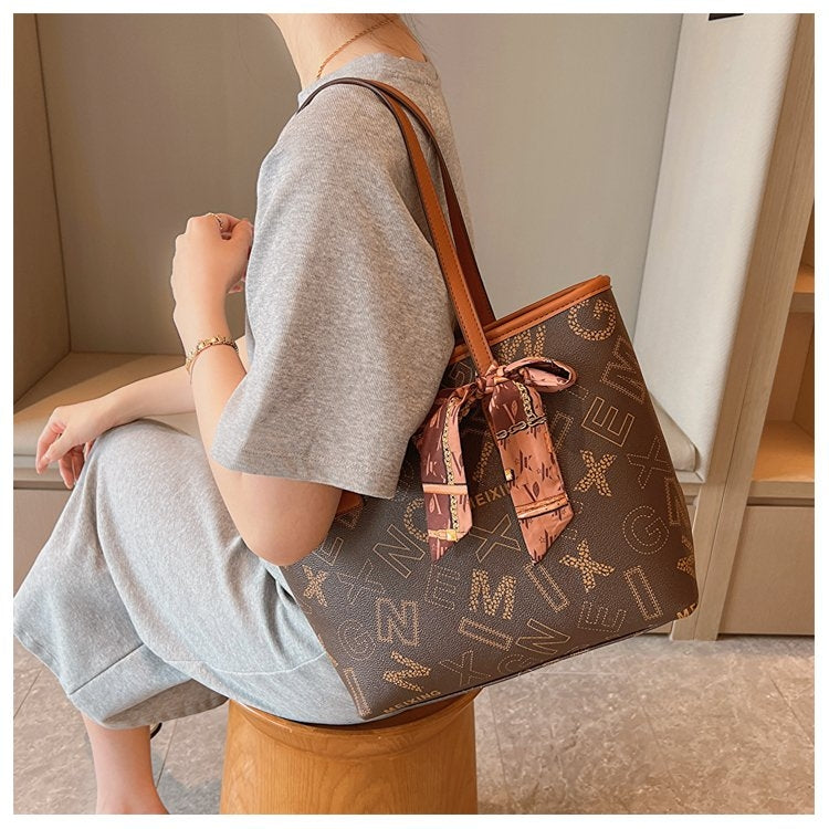 New Retro Flower Large Capacity Explosive Style Casual Trendy One Shoulder Tote Bag LT-8133