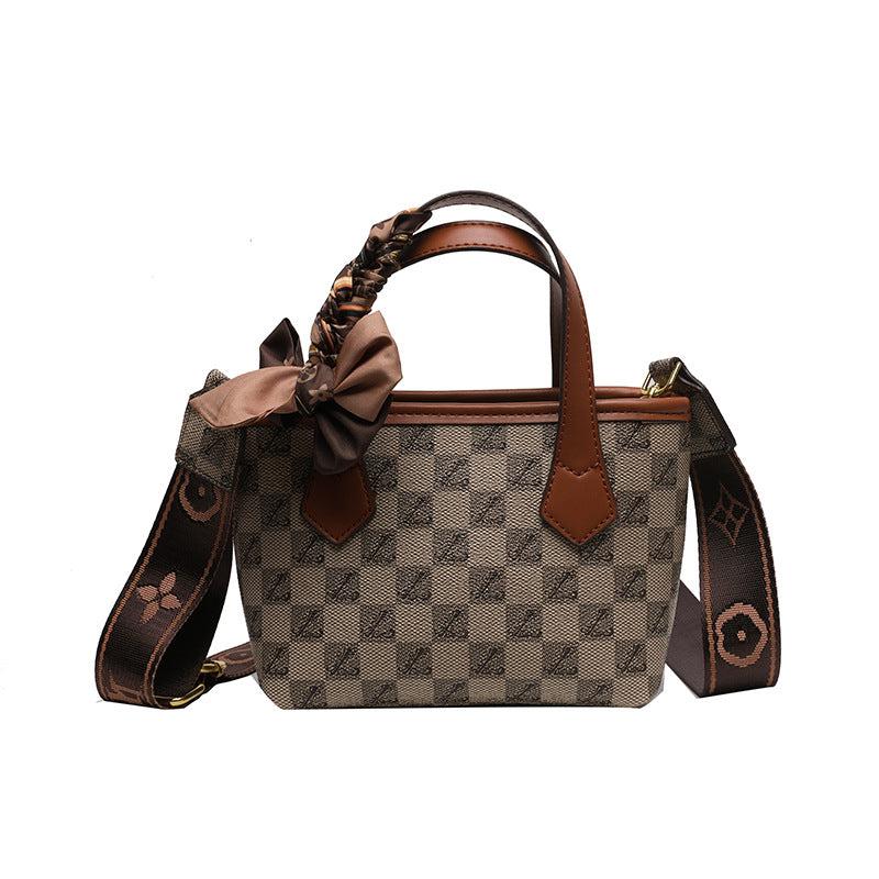 New women's small square bag simple diamond-shaped check handbag one-shoulder Messenger fashion bag LT-5288