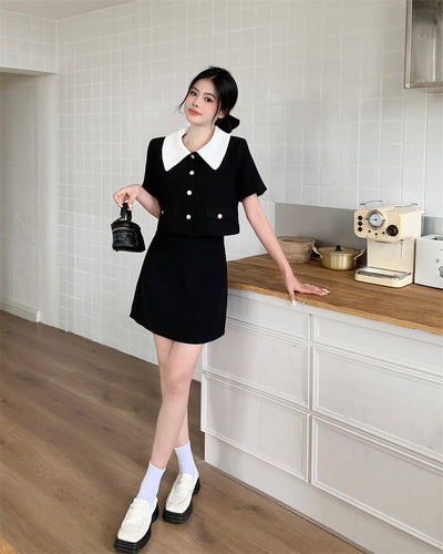 Skirt suit women French half-length skirt summer dress two-piece suit LL-525