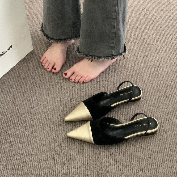 Slippers women new French retro pointed temperament shoes 2023 LL-221