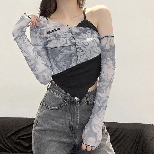 Fake two pieces new women's fashion sexy long sleeves LL-251