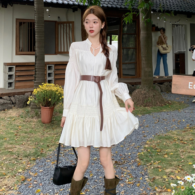 French long-sleeved dress 2023 new autumn skirt women LL-575