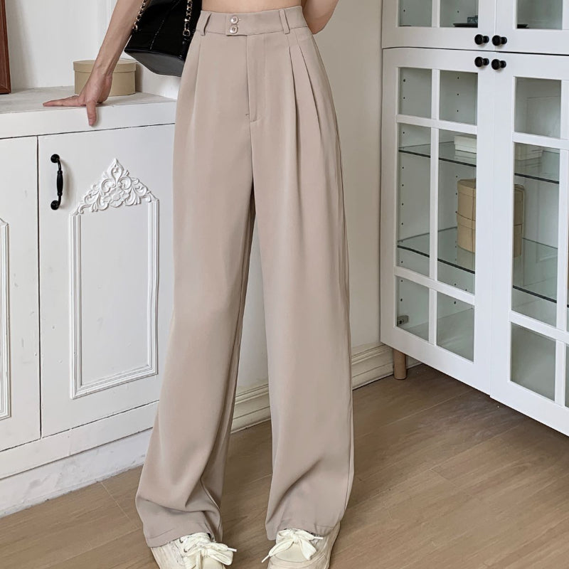 Suit wide leg pants for women's summer 2023 new slimming look LL-406