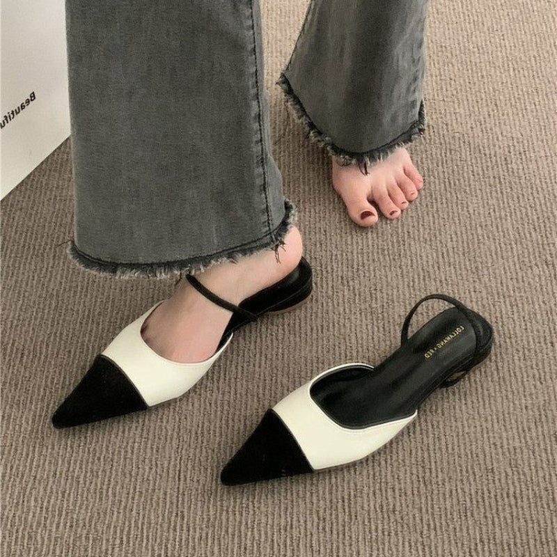 Slippers women new French retro pointed temperament shoes 2023 LL-221