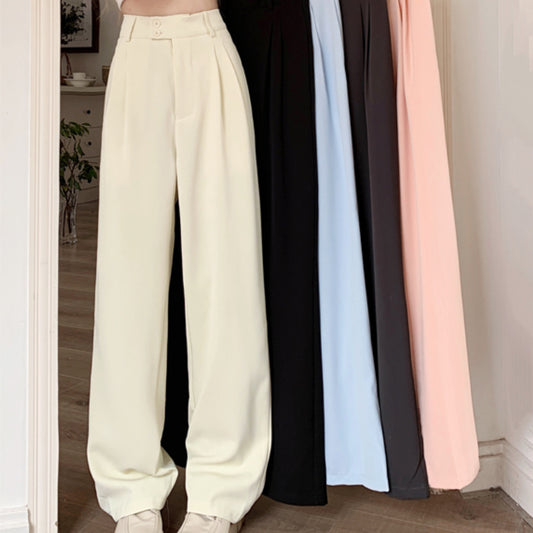 Suit wide leg pants for women's summer 2023 new slimming look LL-406