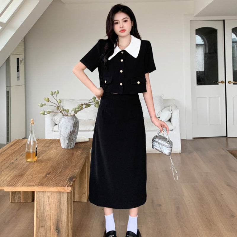 Skirt suit women French half-length skirt summer dress two-piece suit LL-525