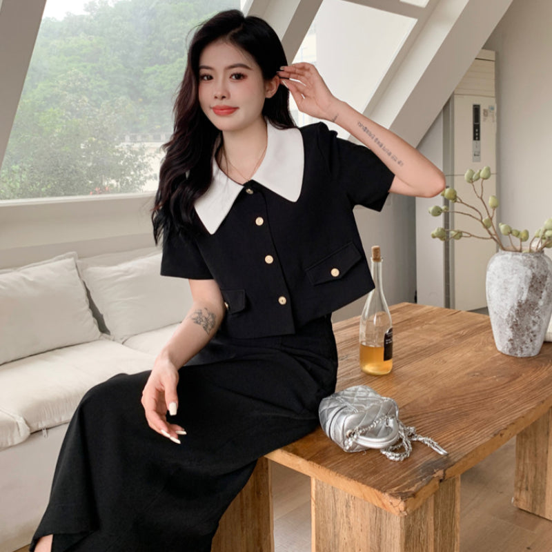 Skirt suit women French half-length skirt summer dress two-piece suit LL-525