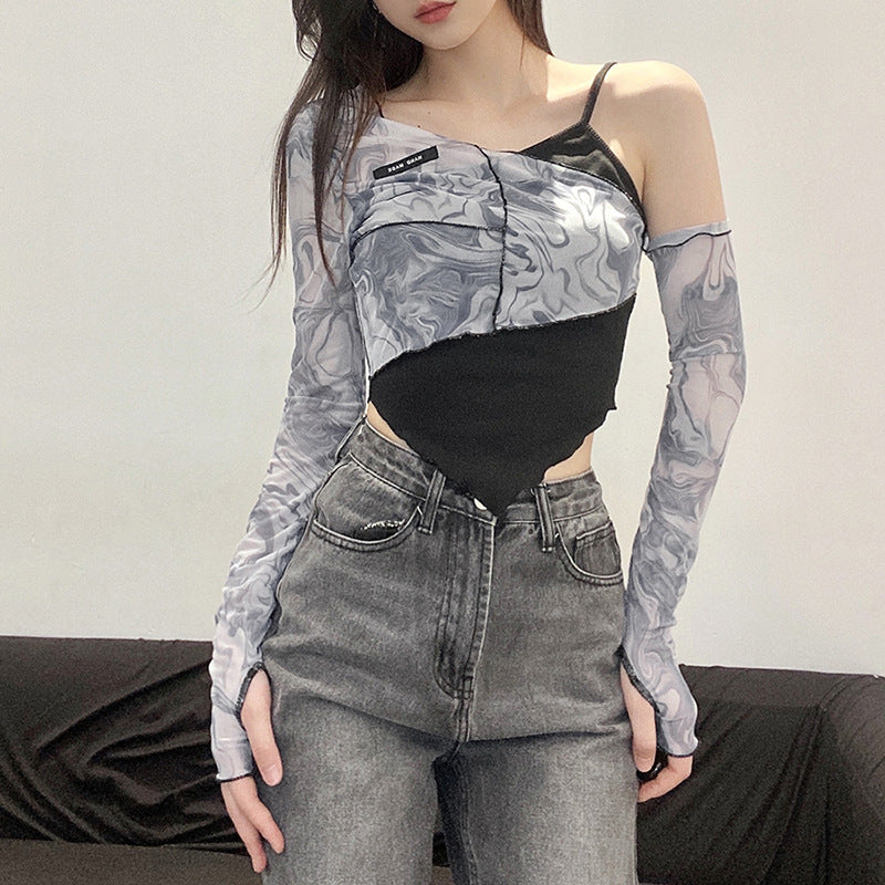 Fake two pieces new women's fashion sexy long sleeves LL-251