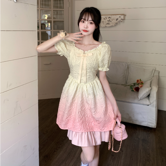 Gradient color summer dress princess dress fairy style cute LL-084