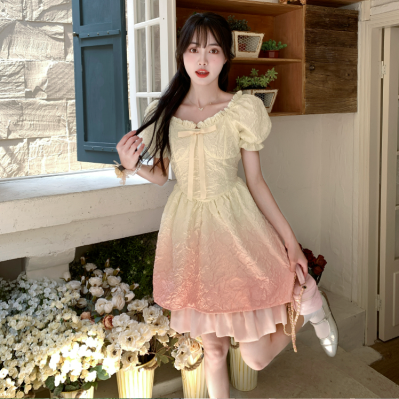 Gradient color summer dress princess dress fairy style cute LL-084