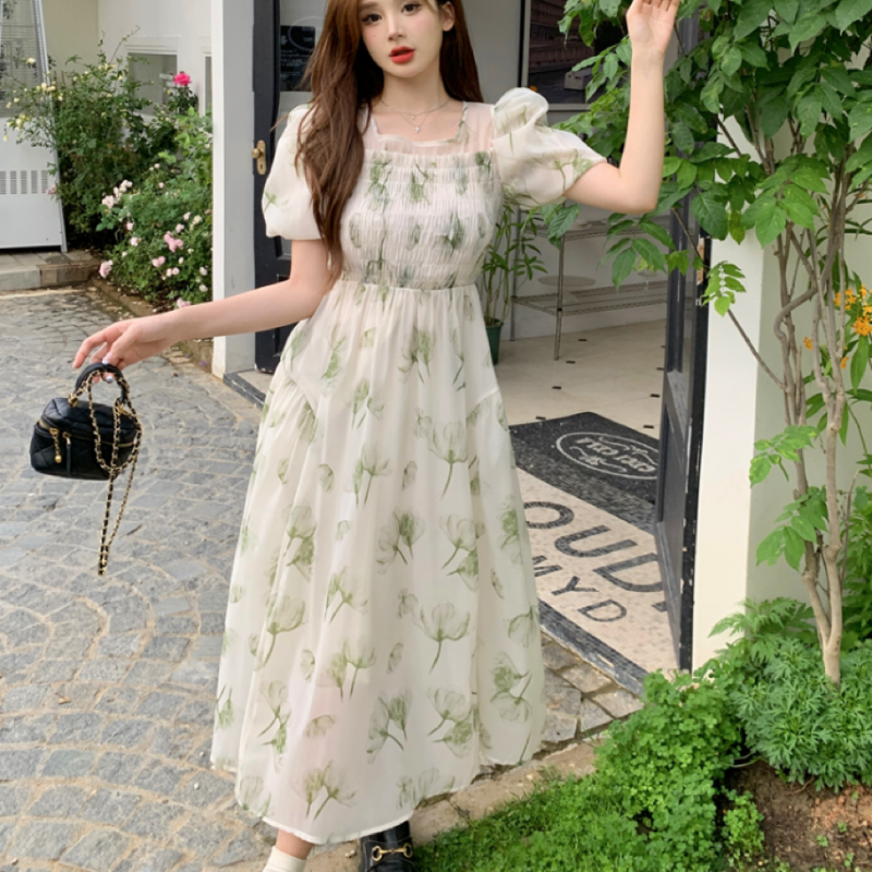 2023 Summer long dress oversize flower dress Fairy style sweet LL-BYY-102